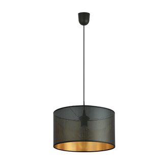 Wonderlamp L&aacute;mpara colgante con pantala cil&iacute;ndrica negra e interior dorado &oslash;35