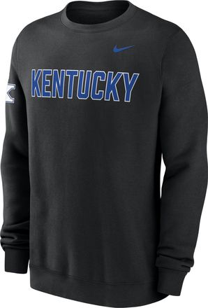 Nike Kentucky Sideline Club Nike Mens College Pullover Crew in Black | 02TT00ANKY-R0M
