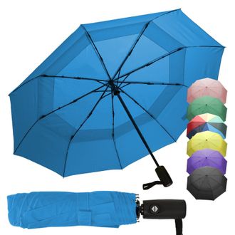 Zeno Travel Umbrella Compact - Small Umbrella for Backpack & Purse, Portable Automatic Umbrellas for Rain, Windproof, Reinforced Fiberglass Ribs, Water-Rep
