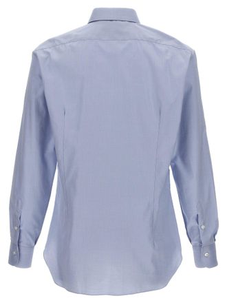 Barba Stretch Cotton Poplin Shirt - Periwinkle