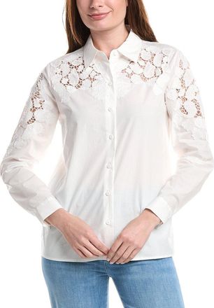 Elie Tahari Collared Oversized Button-Down Shirt