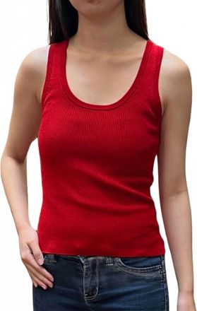White + Warren Superfine Merino Ribbed Tank In Scarlet