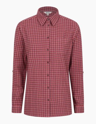 Mountain Warehouse Womens Mountain Warehouse Womens/Ladies Balsam Brushed Flannel Longline Shirt - Red/Orange/Brown - Size: 10