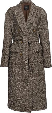 Pinko Stijlvolle Camille Jas - Dames - Jas met riem - Grijs - M - Jassen