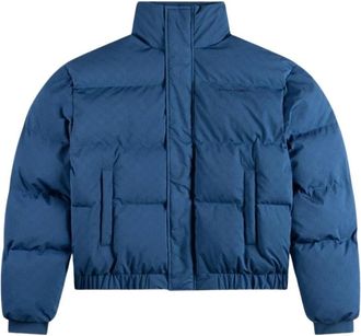 Daily Paper Clothing Renako Monogram Puffer Jacket - Heren - Winterjassen - Blauw - S - Leer - Jassen