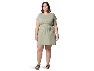 Columbia Plus Size Chill Rivertm Short Sleeve Dress Womens Dress Safari : 1X, Elastane/Polyester