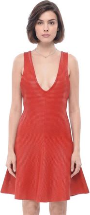Alaia Red V Neck Mini Dress