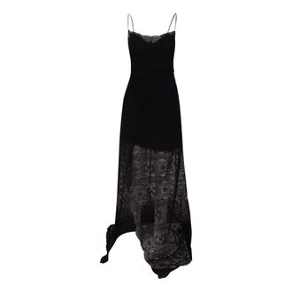 Ermanno Scervino Long majolica lace dress with thin straps - female - Ermanno Scervino - Maxi Dresses - Black - S - Dresses