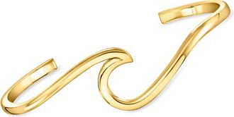 RS Pure by Ross-Simons 18kt Gold Over Sterling Wave Cuff Bracelet