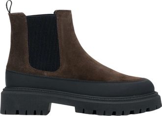 Estro & Luminara Schoenen, Dames, Bruin, 37 EU, Leer, Dames Saddle Brown Chelsea-laarzen gemaakt van echt Italiaans velours en leer