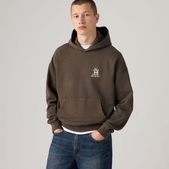 Levi's Two Horse Cropped Hoodie - Mens - XL - Brown