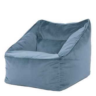 Icon Brand Puf sill&oacute;n de terciopelo azul mineral