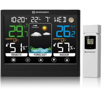 Bresser MeteoTemp bf Stazione meteo radio con display touch, sensore esterno radio, pressione dellaria, previsioni meteo, indicatore di temperatura