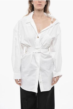 Jacquemus LA CASA Cotton Poplin Shirt Dress with Belt size 44