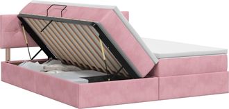 vidaXL Cama Con Almacenamiento Con Cabecera 2 Uds. Rosa Vidaxl