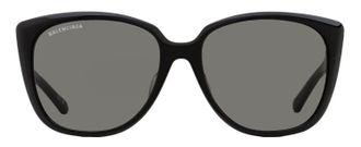 Balenciaga BB0175SA Alternative Fit Square Sunglasses - Black