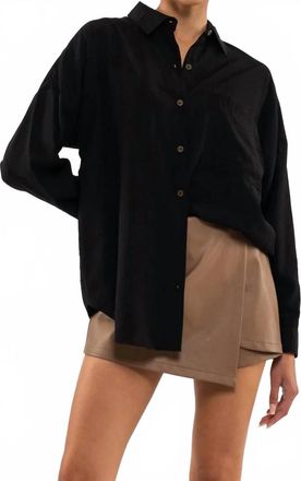 Blu Pepper Oversized Button-Down Shirt In Black