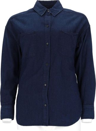 Vince Dark Indigo Cotton Shirt with Classic Collar