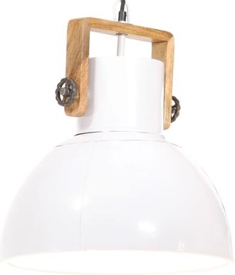 vidaXL L&aacute;mpara Colgante Industrial 25 W Blanca Redonda 40 Cm E27 Vidaxl