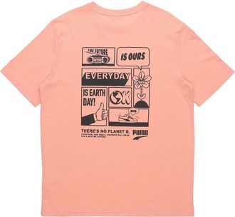 Puma Peach Downtown Graphic T-Shirt Pink Black 531335-26