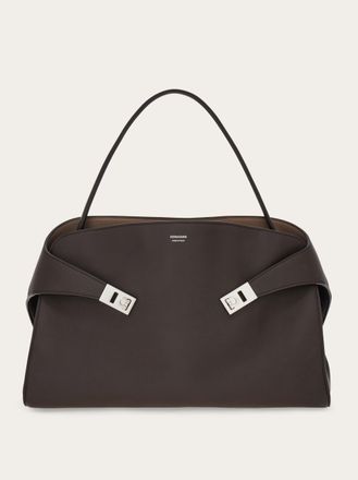 Ferragamo Women Hug Soft bicolor shoulder bag (L) Brown
