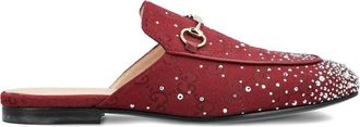Gucci Princetown muiltjes met kristallen - Rood