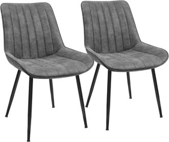 Songmics 2 sillas de comedor de 51,5 x 61,5 x 80,5 cm de color gis