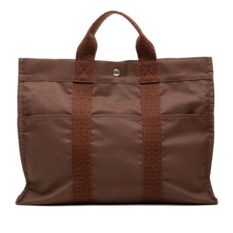 Herm&egrave;s Pre-owned Tote Bags, female, Brown, Size: ONE SIZE Pre-owned Herline MM