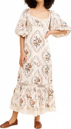 Free People All The Attitude Printed Maxi Dress In Beige Multi