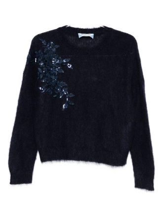 Blumarine Blue Crew Neck Sweater