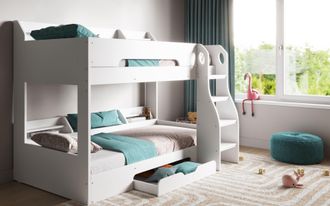 Flair Flick Bunk Bed with Storage in White | Size: Single