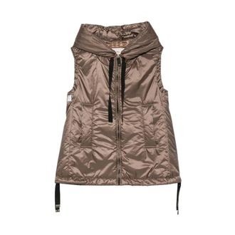Max Mara Chaleco de lona repelente al agua - Jackets - Mujer - Marr&oacute;n - M