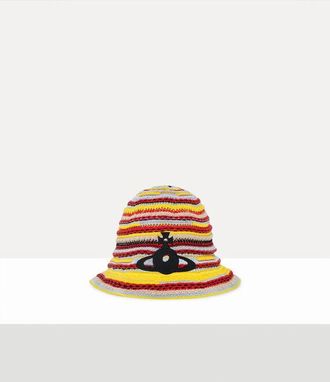 Vivienne Westwood Knitted Bucket Hat Crochet Cotton Multicolour Os-u Unisex