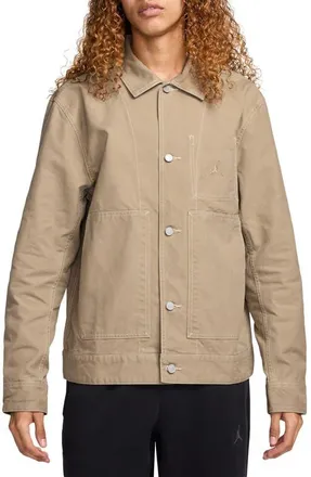 Nike Jordan Essentials Chicago Canvas Jacket in Desert Camo at Nordstrom, Size X-Large