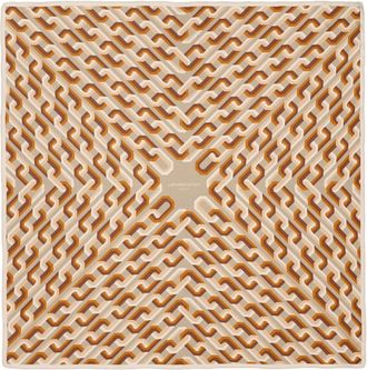 Le Parmentier Kettingmotief Zijden Vierkante Sjaal - Dames - Zijden sjaals - Beige - ONE Size - Accessoires