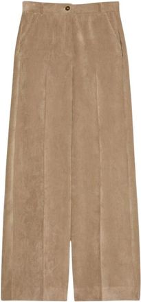 iBlues Fanfara Broek - Dames - Wijde Broeken - Beige - L - Polyester - Broeken