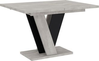 Mirjan24 Mesa Goodyear 125, Gris + Negro, 75x90x120cm, Alargamiento, Aglomerado Laminado
