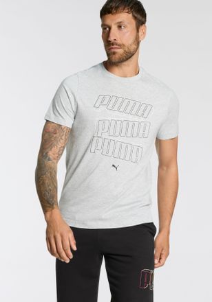 Puma T-Shirt PUMA ESS LOGO LAB HOG TEE, Herren, Gr. XXL, grau (light gray heather), Jersey, Obermaterial: 100% Baumwolle, meliert, regular fit normal, Rund