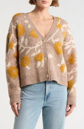 Daniel Rainn Floral Cardigan in Tan at Nordstrom Rack, Size X-Large