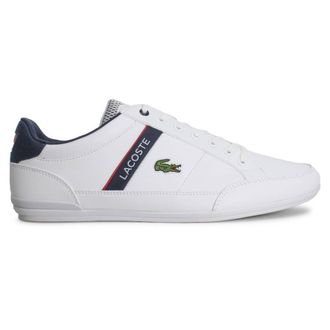 Lacoste Chaymon Textile Synthetic Mens Comfort Trainers - White Navy Red - Size:UK 10