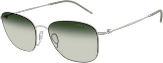 Giorgio Armani Sunglasses, male, Gray, 54 MM, Pillow-frame Metal Sunglasses