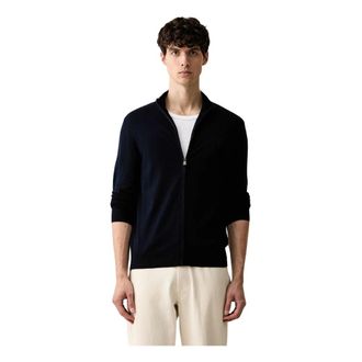 Trussardi Truien & Vesten, Heren, Blauw, M, Nylon, Cardigan met geborduurd logo en ritssluiting