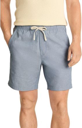 Bonobos Nomad Herringbone Cotton & Linen Shorts in Light Blue Herringbone Linen at Nordstrom, Size Xx-Large