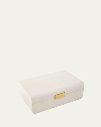 Aerin Cream Faux Shagreen Large Decorative Box
