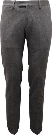 BRIGLIA 1949 Slim Fit Grijze Jersey Broek - Heren - Slim Fit Broeken - Grijs - S - Broeken