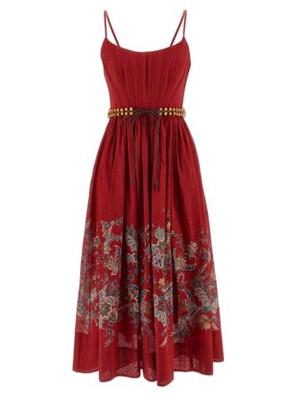 Zimmermann Multicolor Cotton Midi Womens Dress