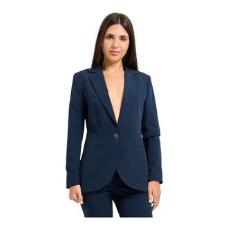 Yes-Zee Single-breasted jas - Dames - Blazers - Blauw - L - Leer - Jassen