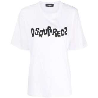 Dsquared2 Contrast Brand Logo Wit T-shirt