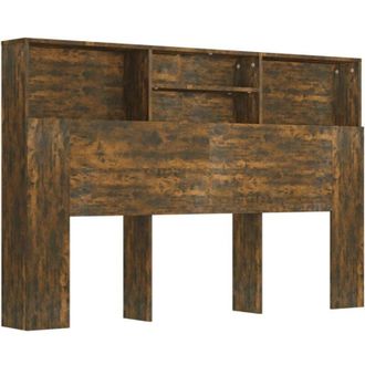 vidaXL Headboard Cabinet Smoked Oak 160x19x103.5 cm Vidaxl