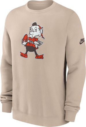 Nike Cleveland Browns Rewind Club Nike Mens NFL Pullover Crew in Brown | NKPU05Y93V-SP5